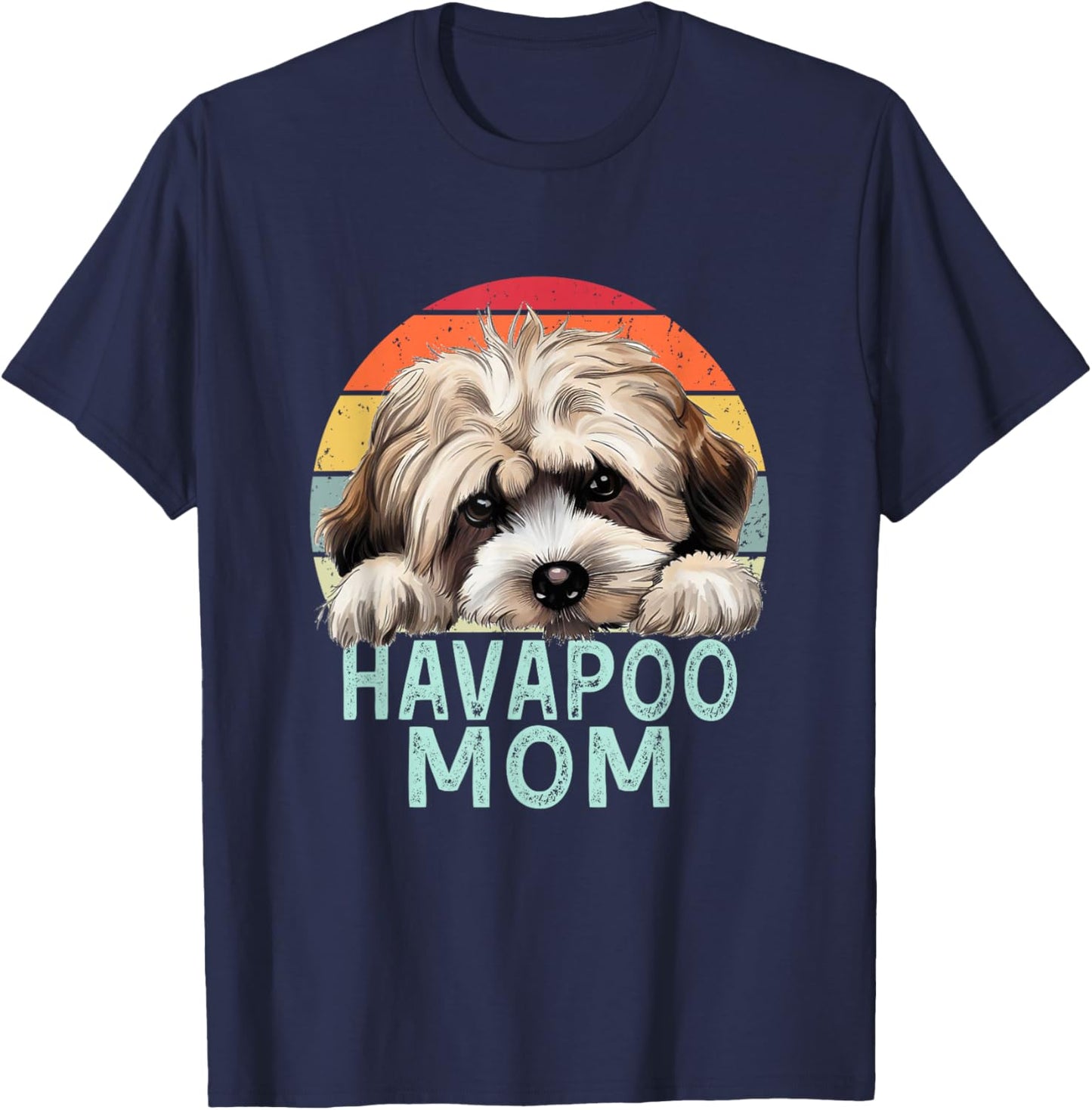 Havapoo Dog Mom Retro Vintage Funny My Dogs Are My Cardio T-Shirt - T-Shirt | Navy