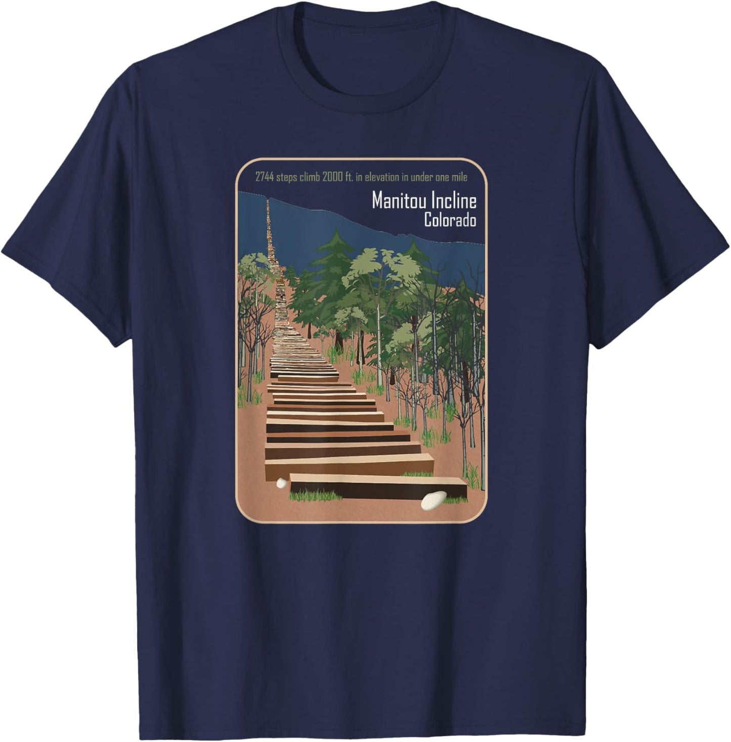 Manitou Incline, Colorado T-Shirt - T-Shirt | Navy