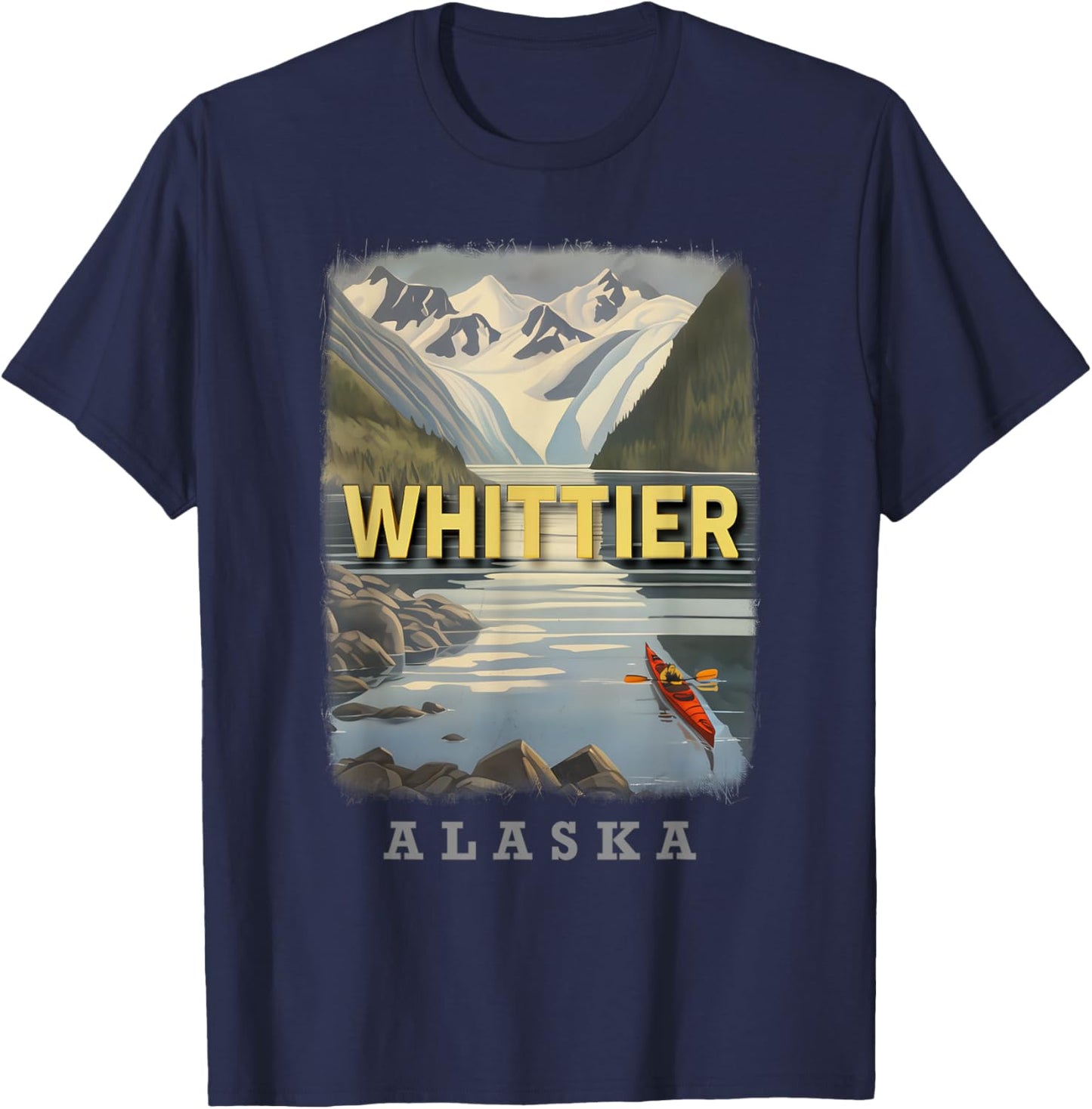 Whittier Alaska AK Gateway to Prince William Sound SD518 T-Shirt - T-Shirt | Navy