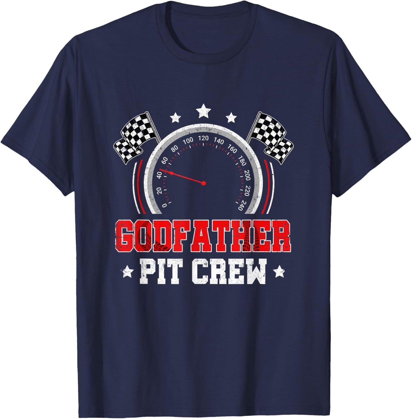 Godfather Pit Crew Race Car Birthday Party Racing Family T-Shirt - T-Shirt | Navy