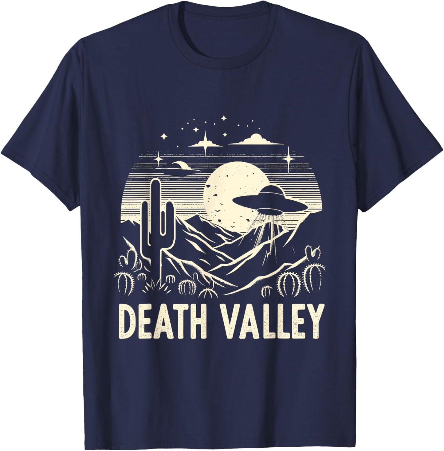 Death Valley National Park Souvenir Desert UFO Cactus T-Shirt - T-Shirt | Navy