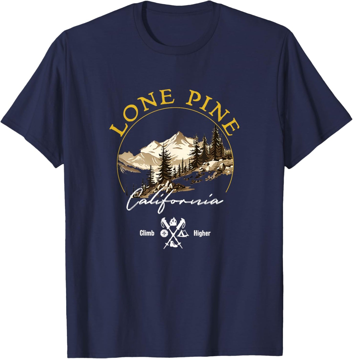 Lone Pine Retro Vintage Apparel - Lone Pine Souvenir T-Shirt - T-Shirt | Navy