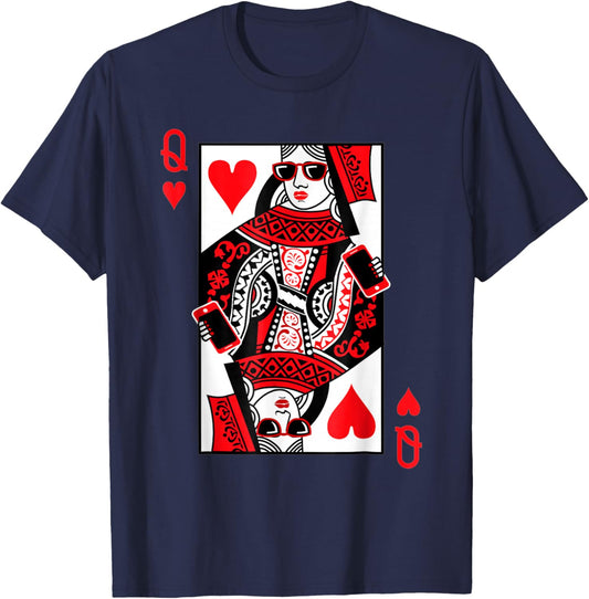 Queen of Hearts - Vintage Valentine's Day Costume T-Shirt - T-Shirt | Navy