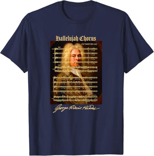 Hallelujah Chorus Sheet Music Design for Singers, Musicians T-Shirt - T-Shirt | Navy
