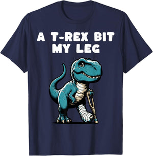 Broken Leg Recovery Kids Boys Dinosaur T-Shirt - T-Shirt | Navy