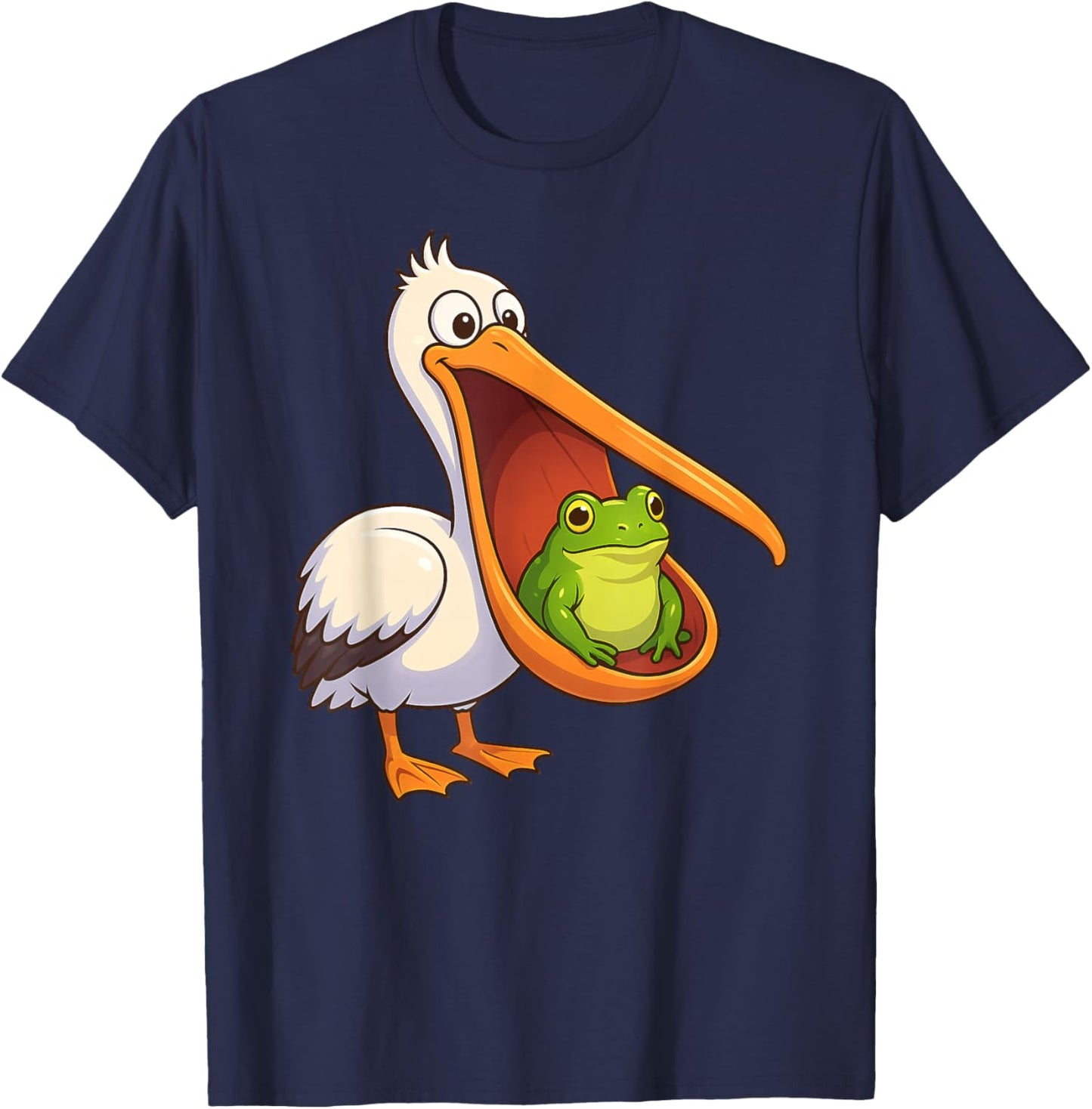 Funny Frog Pelican Animal Lover Boys Girls Kids T-Shirt - T-Shirt | Navy