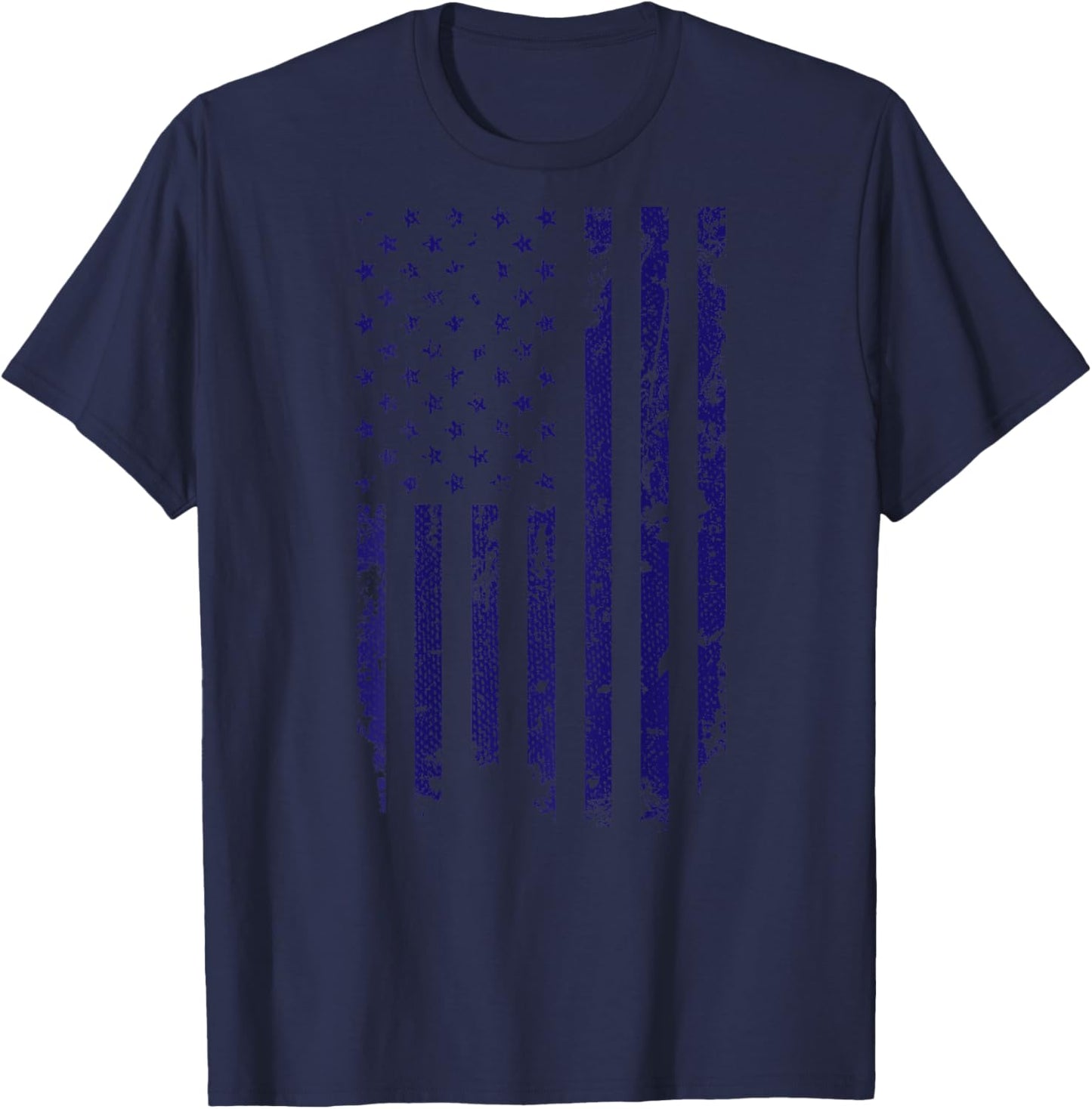 Vintage Distressed American Flag Kids Men T-Shirt - T-Shirt | Navy