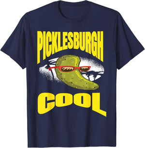 Funny Pittsburgh Humor Picklesburgh Cool Relaxing Pickle T-Shirt - T-Shirt | Navy