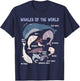 Whales Of The World Educational Ocean Mammals Guide T-Shirt - T-Shirt | Navy