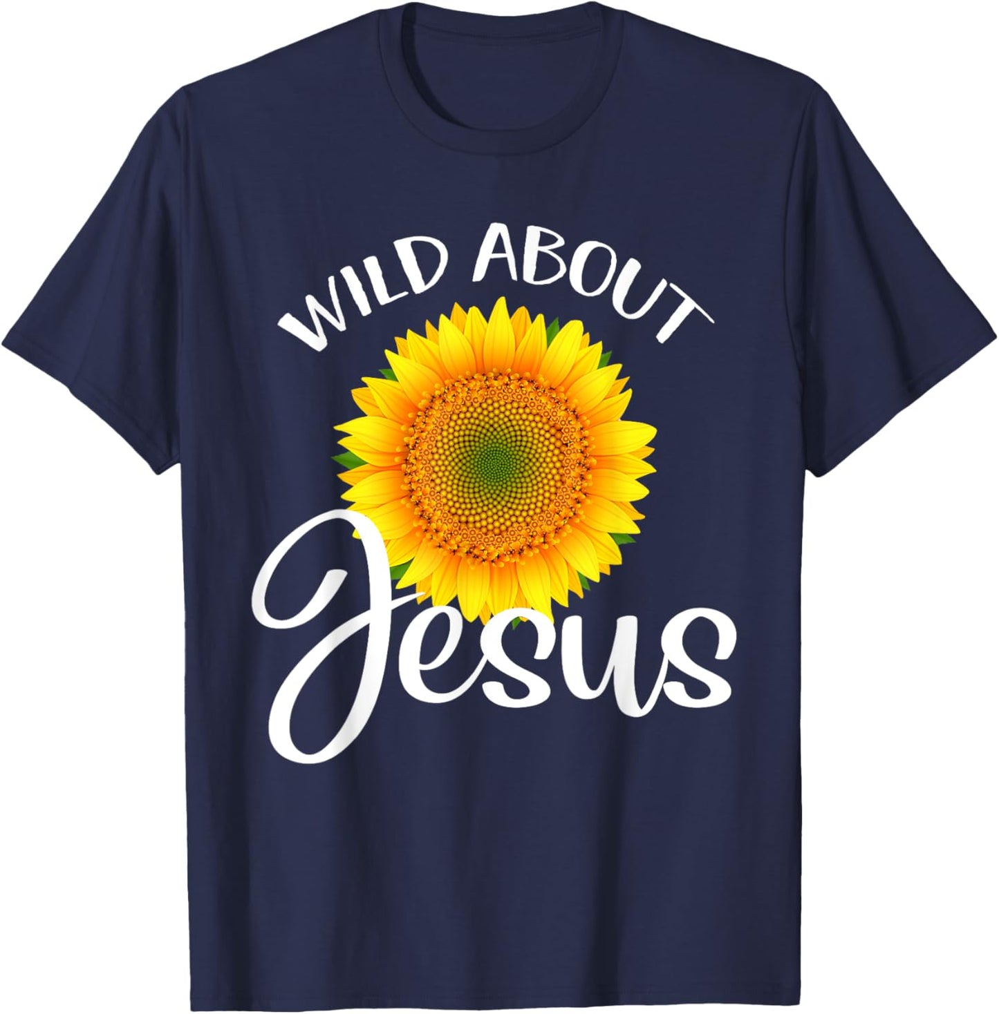Wild About Jesus Shirt Sunflower VBS Sunday School Teacher Women T-Shirt - T-Shirt | Navy