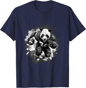 Panda Playing American Football Sport T-Shirt - T-Shirt | Navy