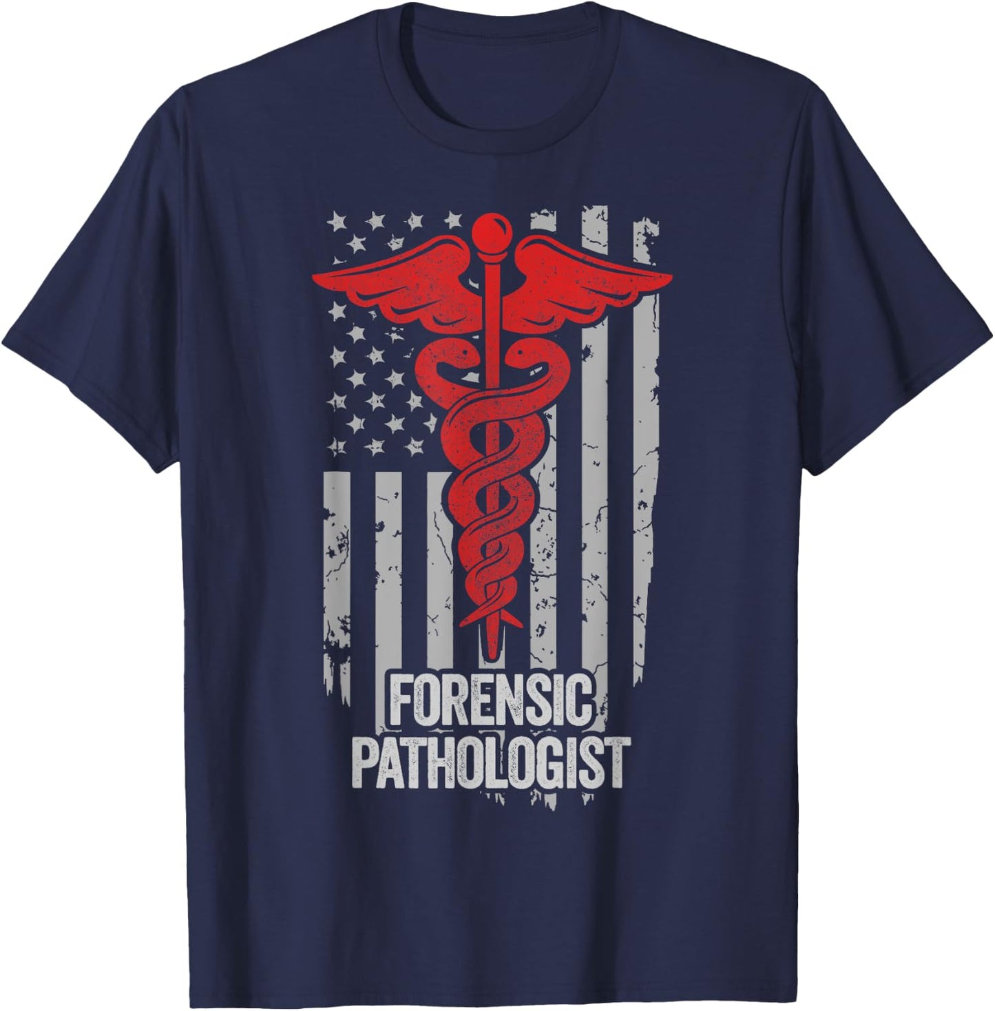 American Flag Forensic Pathologist Forensic Pathology Men T-Shirt - T-Shirt | Navy