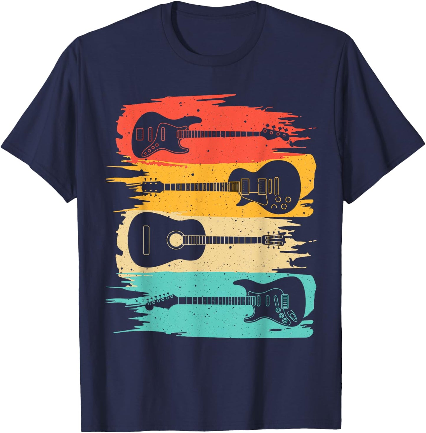 Vintage Guitar Gift Women Music Band Guitarist Stuff T-Shirt - T-Shirt | Navy