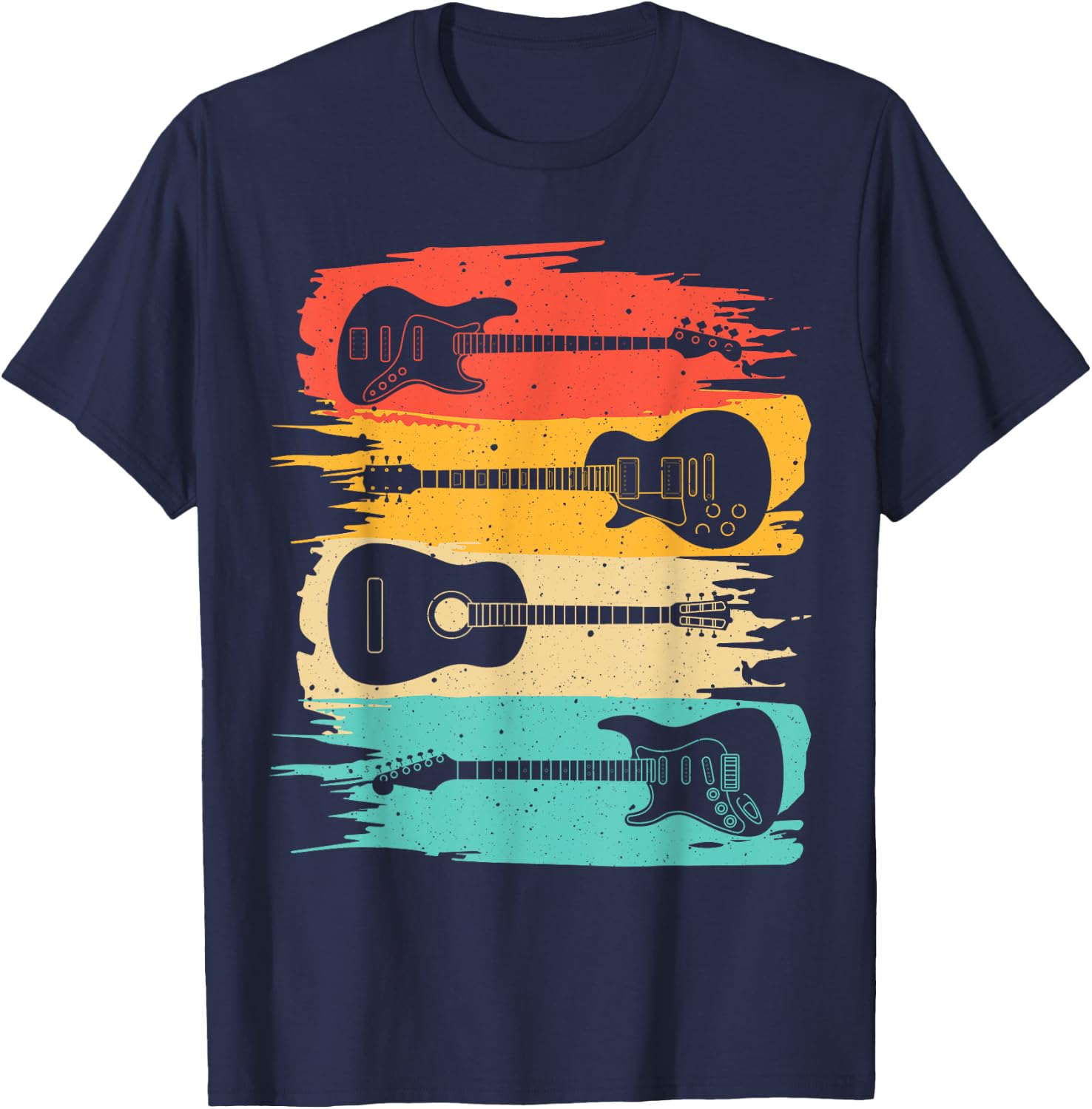 Vintage Guitar Gift Women Music Band Guitarist Stuff T-Shirt - T-Shirt | Navy