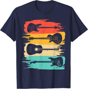 Vintage Guitar Gift Women Music Band Guitarist Stuff T-Shirt - T-Shirt | Navy