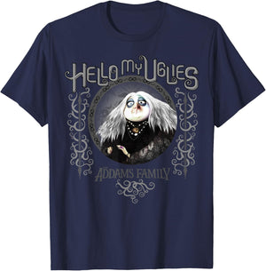 Addams Family Grandmama Hello My Uglies Portrait T-Shirt - T-Shirt | Navy
