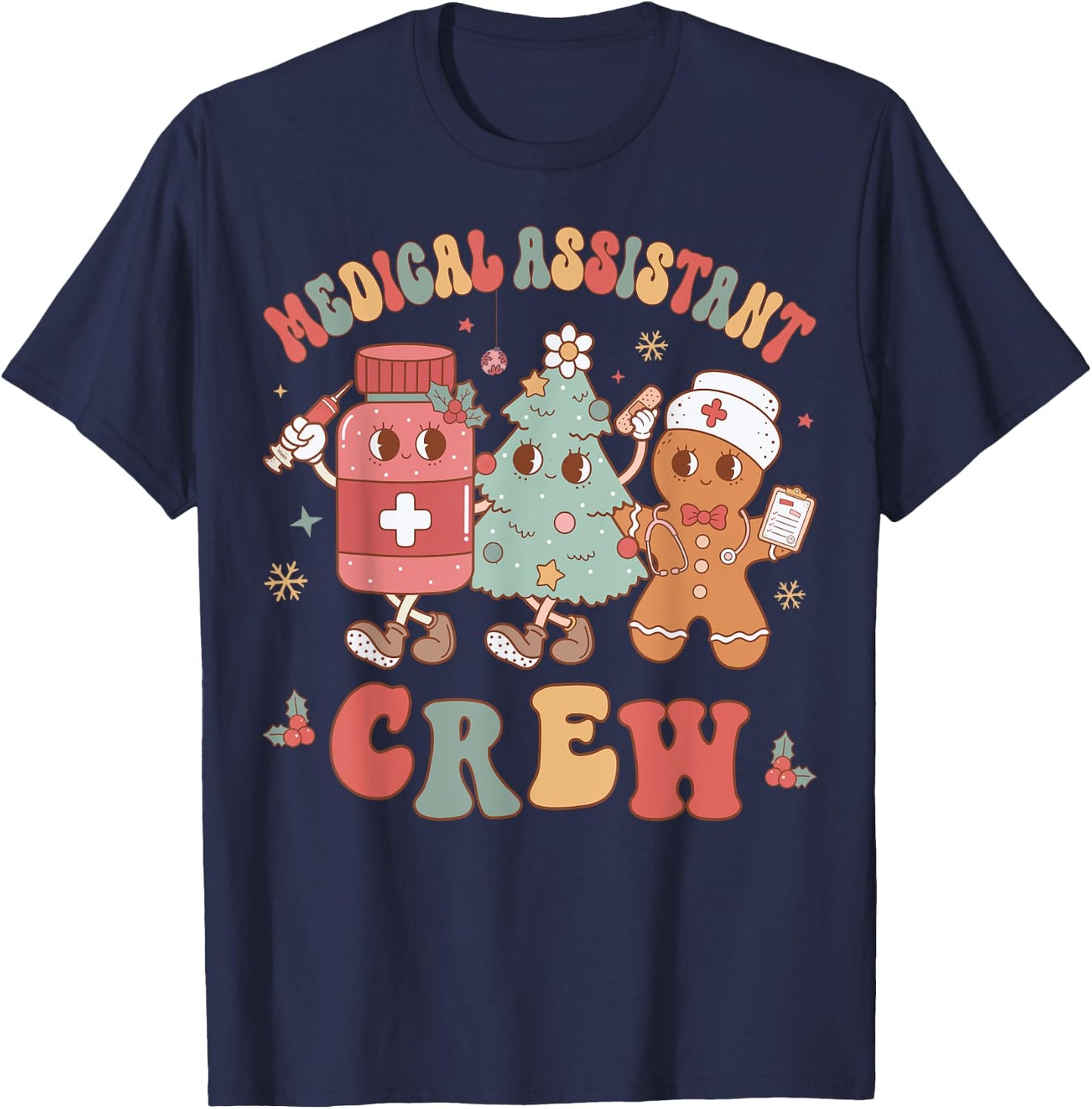 Medical Assistant Crew Christmas Nursing Assistant Group T-Shirt - T-Shirt | Navy
