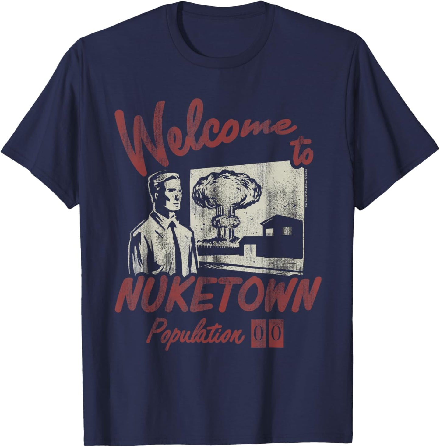 Call of Duty Welcome to Nuketown Population 00 Video Game T-Shirt - T-Shirt | Navy