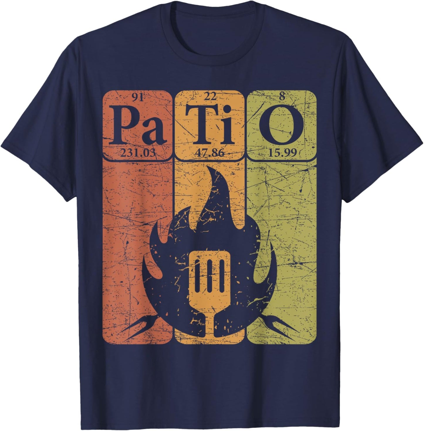 Patio BBQ Periodic Table Elements Grill BBQ Lover Barbecue T-Shirt - T-Shirt | Navy
