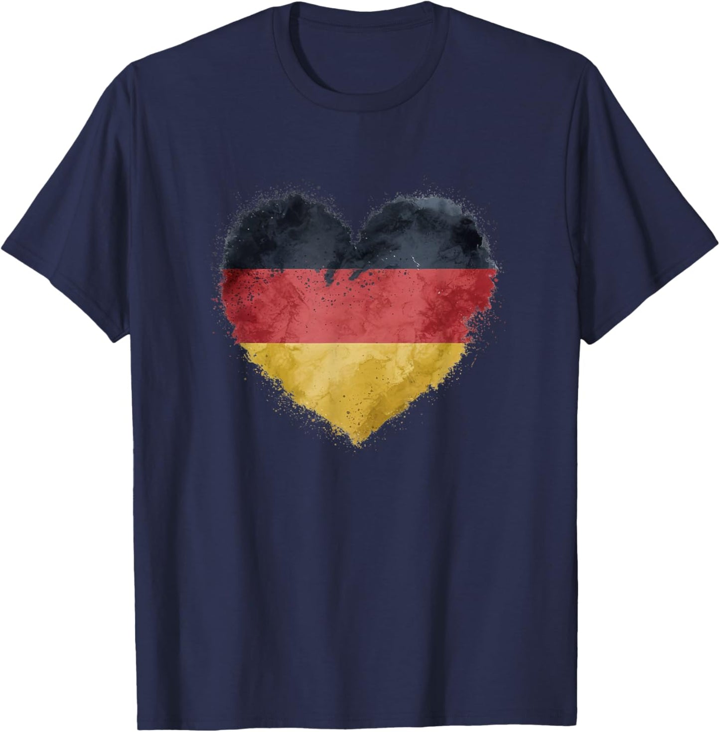 Leuchtendes Herz, deutsche Flagge, Farben, Deutschland-Fan T-Shirt - T-Shirt | Navy
