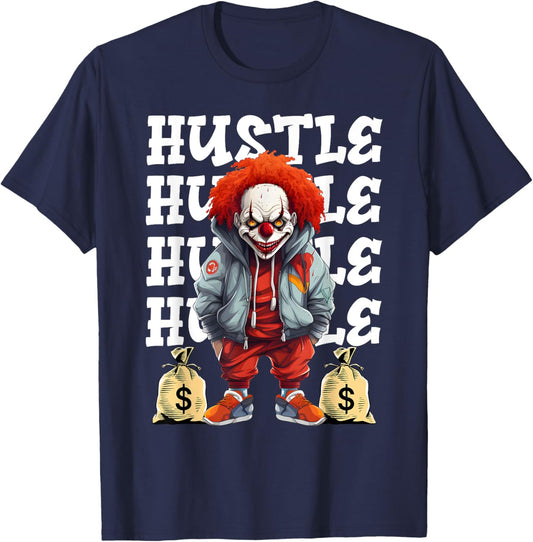 Hip Hop Scary Clown Hustle Money Urban Streetwear Halloween T-Shirt - T-Shirt | Navy