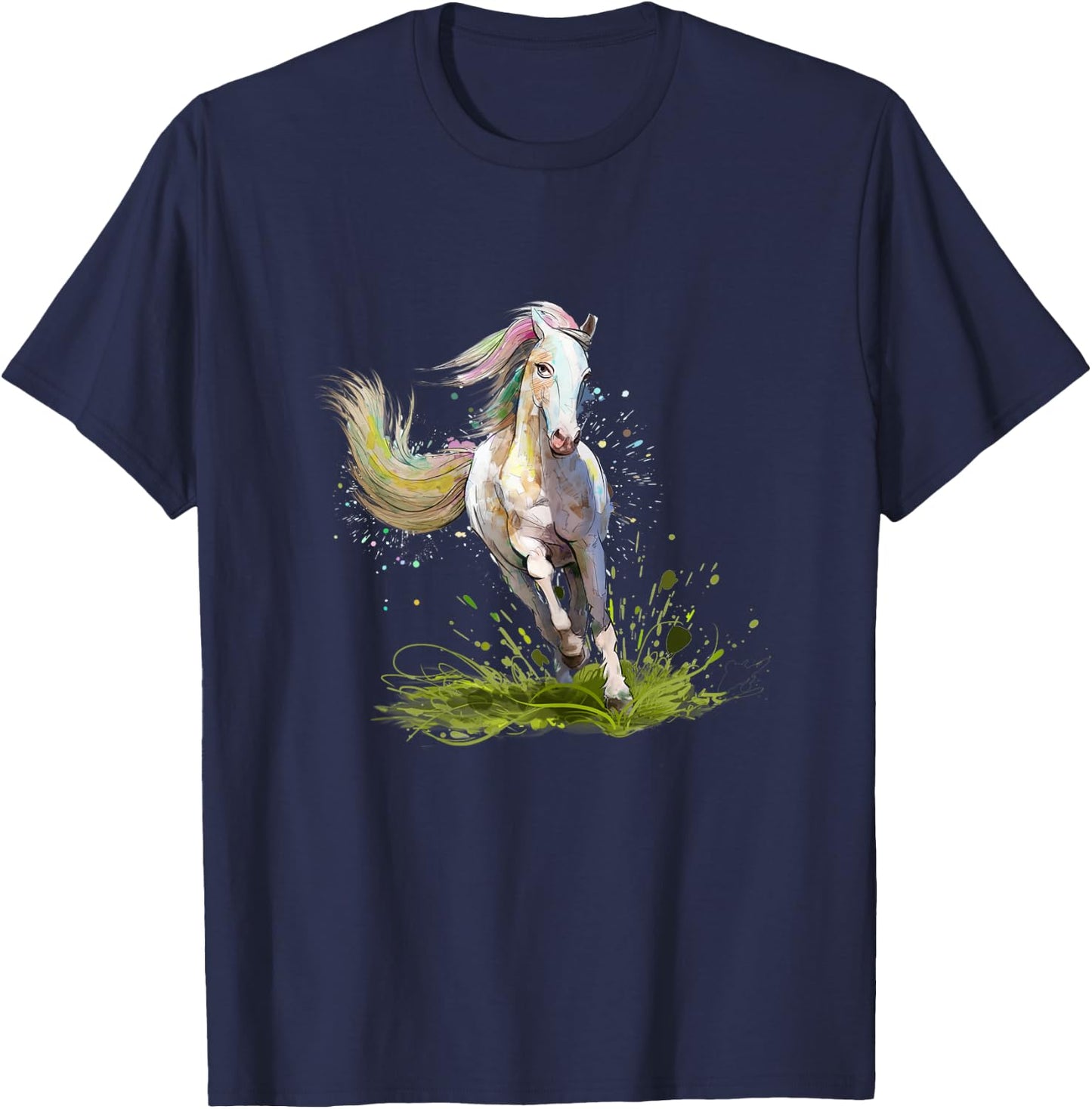 Horse Lover Shirt Girls Horseback Riding Equestrian Horse T-Shirt - T-Shirt | Navy
