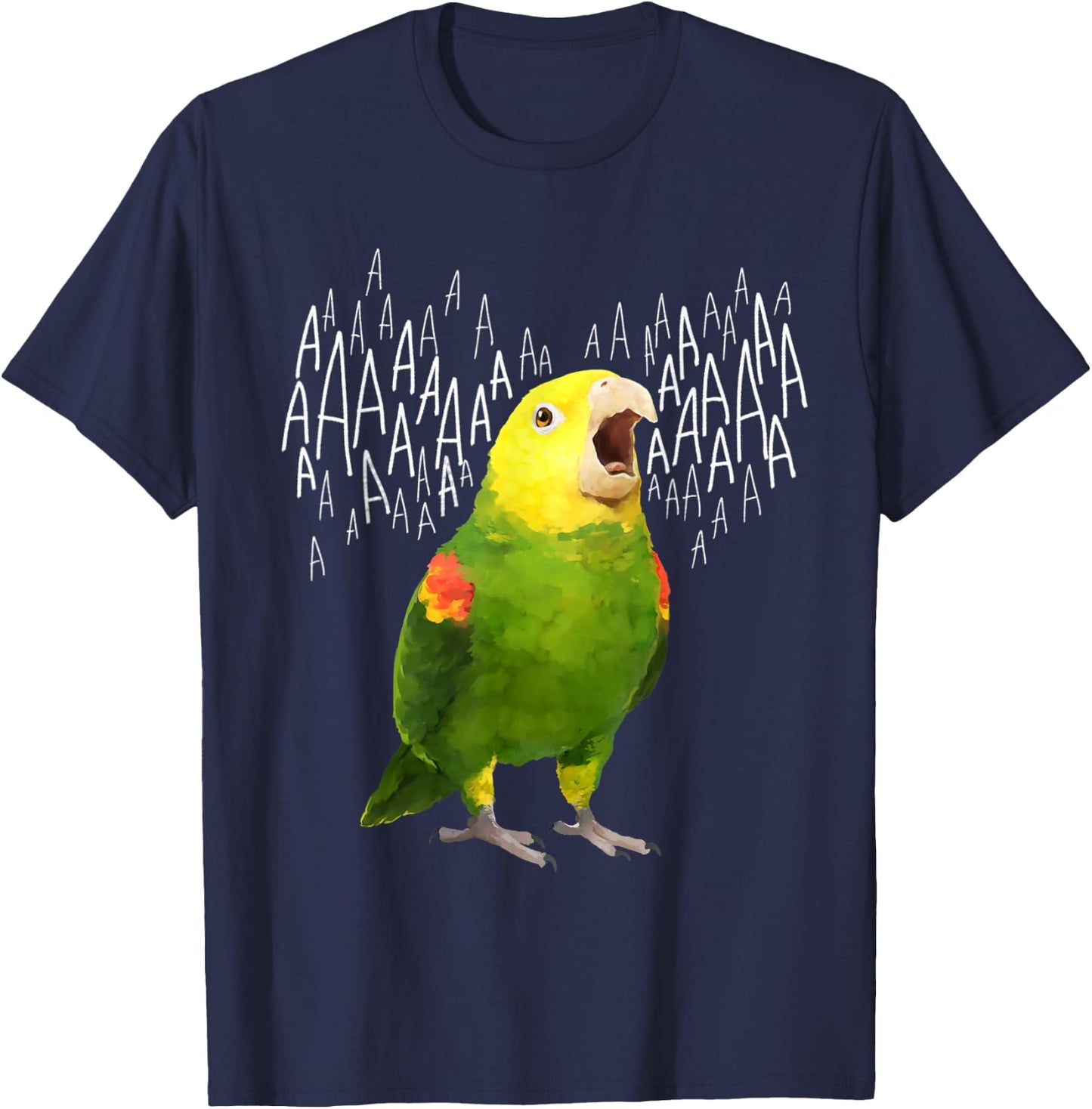 Screaming Amazon Parrot T-Shirt - T-Shirt | Navy