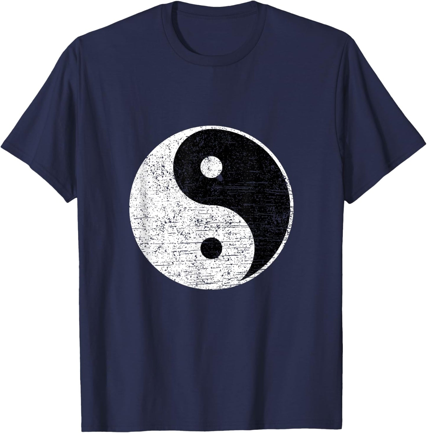 Yin And Yang Black White Abstract Asian Art Style Yoga Gift T-Shirt - T-Shirt | Navy