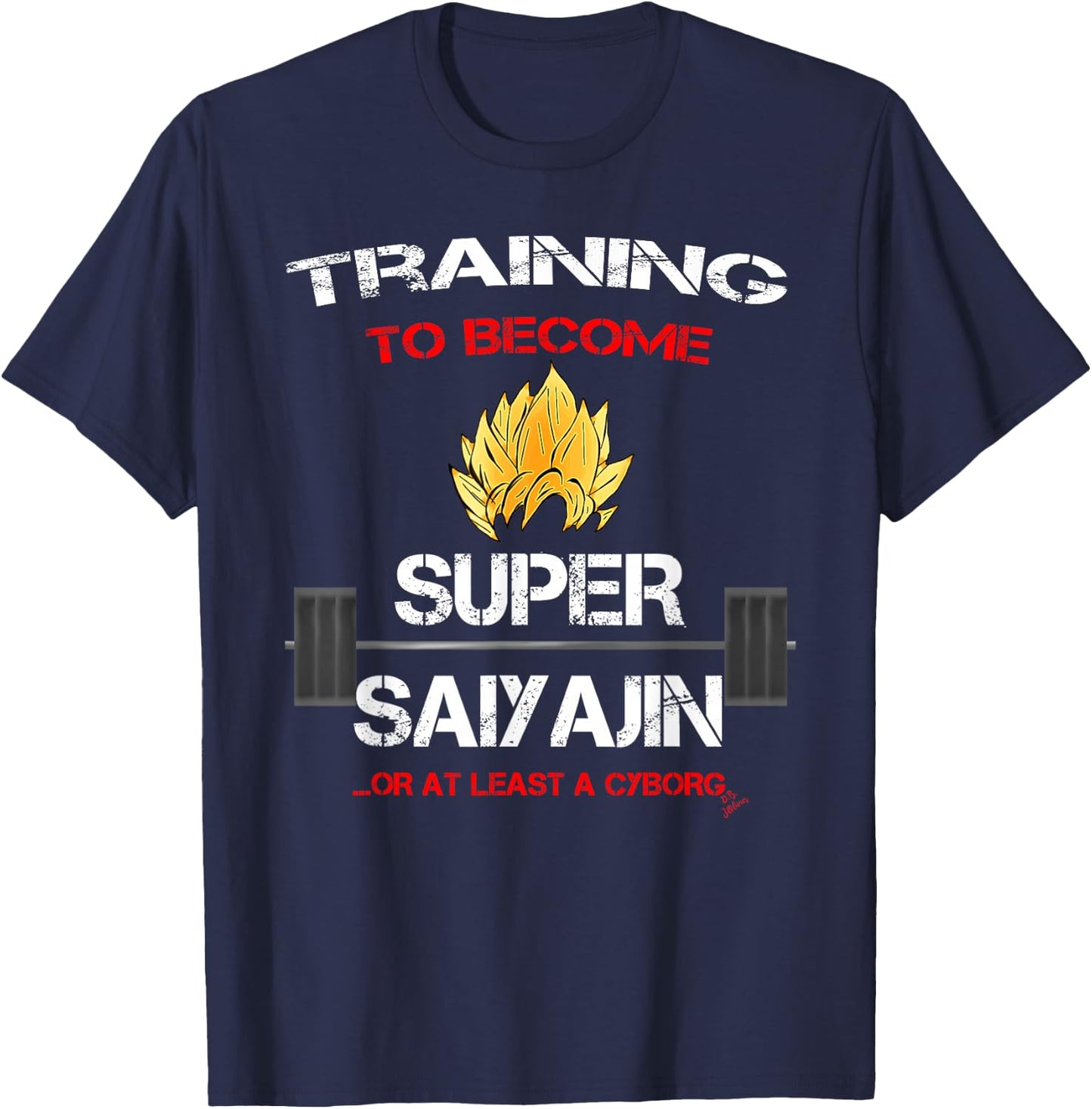 Training to become a super saiyajin - fun fitness T-Shirt - T-Shirt | Navy