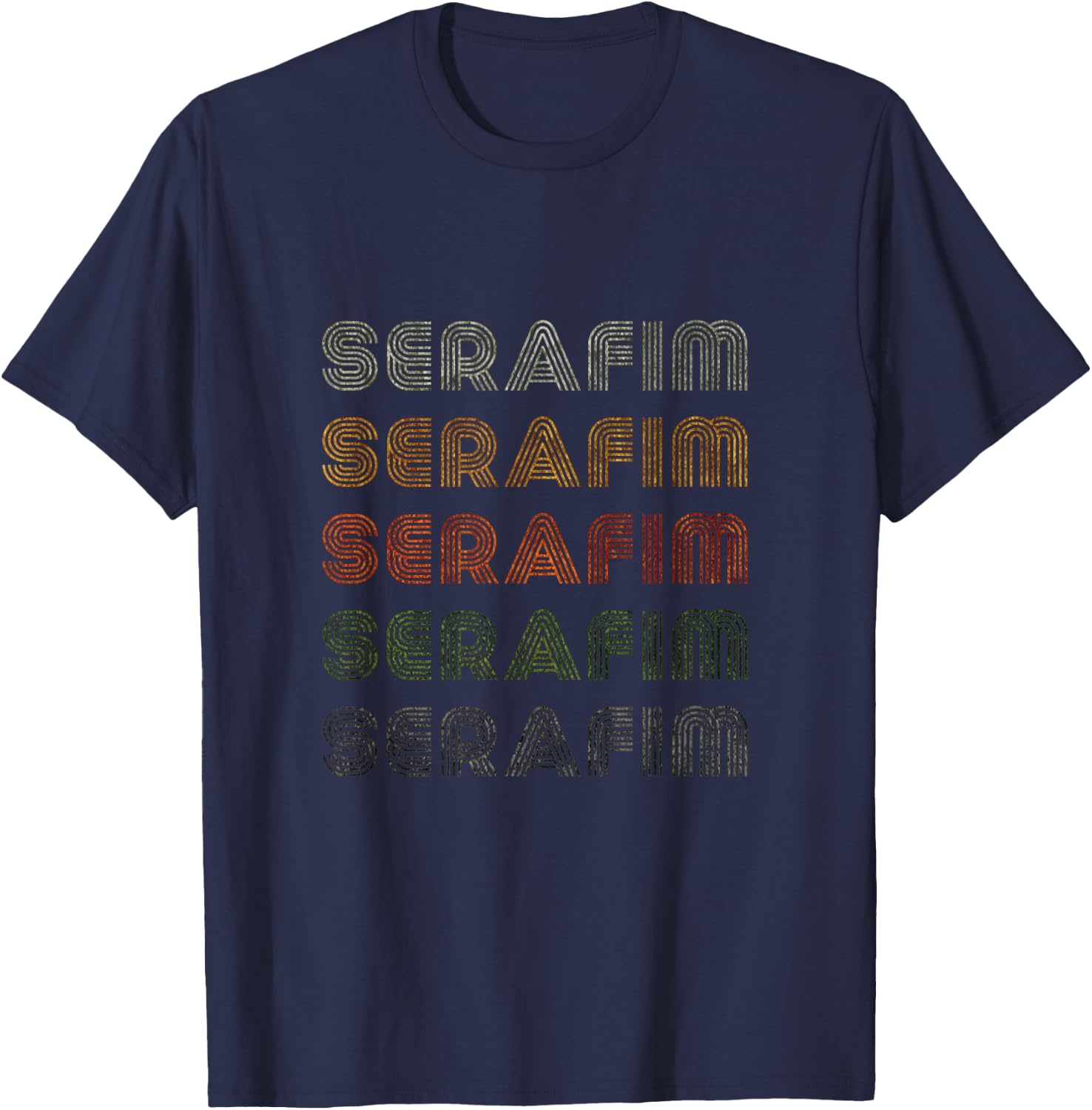 Love Heart Serafim Grunge Vintage Style Black Serafim T-Shirt - T-Shirt | Navy