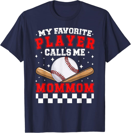 Proud Baseball Mommom Of A Baseball Player Mommom T-Shirt - T-Shirt | Navy