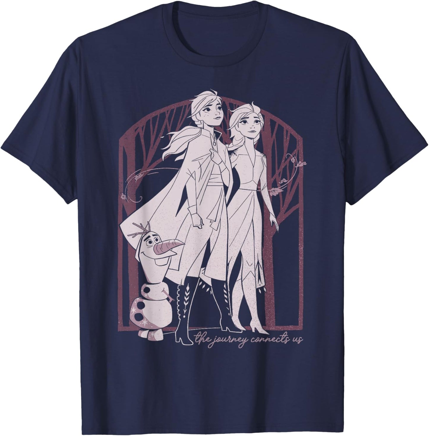 Disney Frozen 2 Elsa Anna Olaf The Journey Connects Us T-Shirt - T-Shirt | Navy
