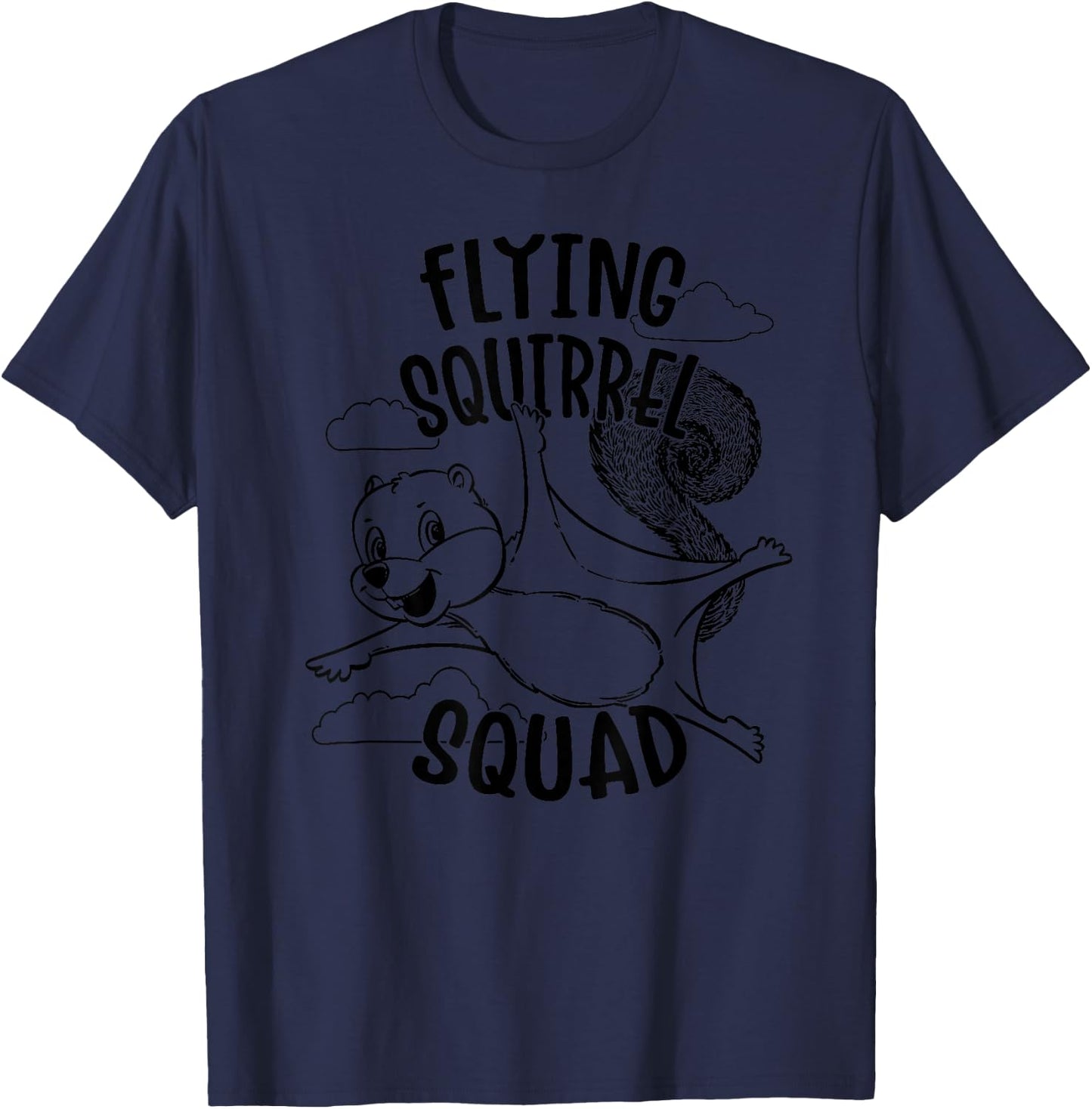 Flying Squirrel Squad, Funny Vintage Squirrels and Animal T-Shirt - T-Shirt | Navy