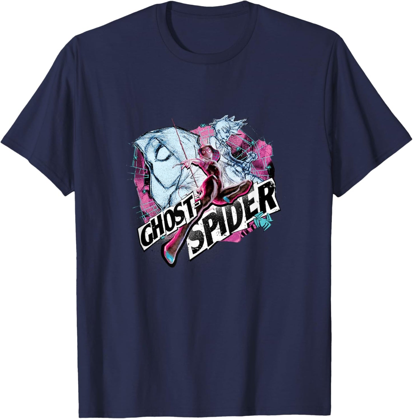 Marvel Spider-Man Gwen Stacy Ghost Spider Comic Collage T-Shirt - T-Shirt | Navy