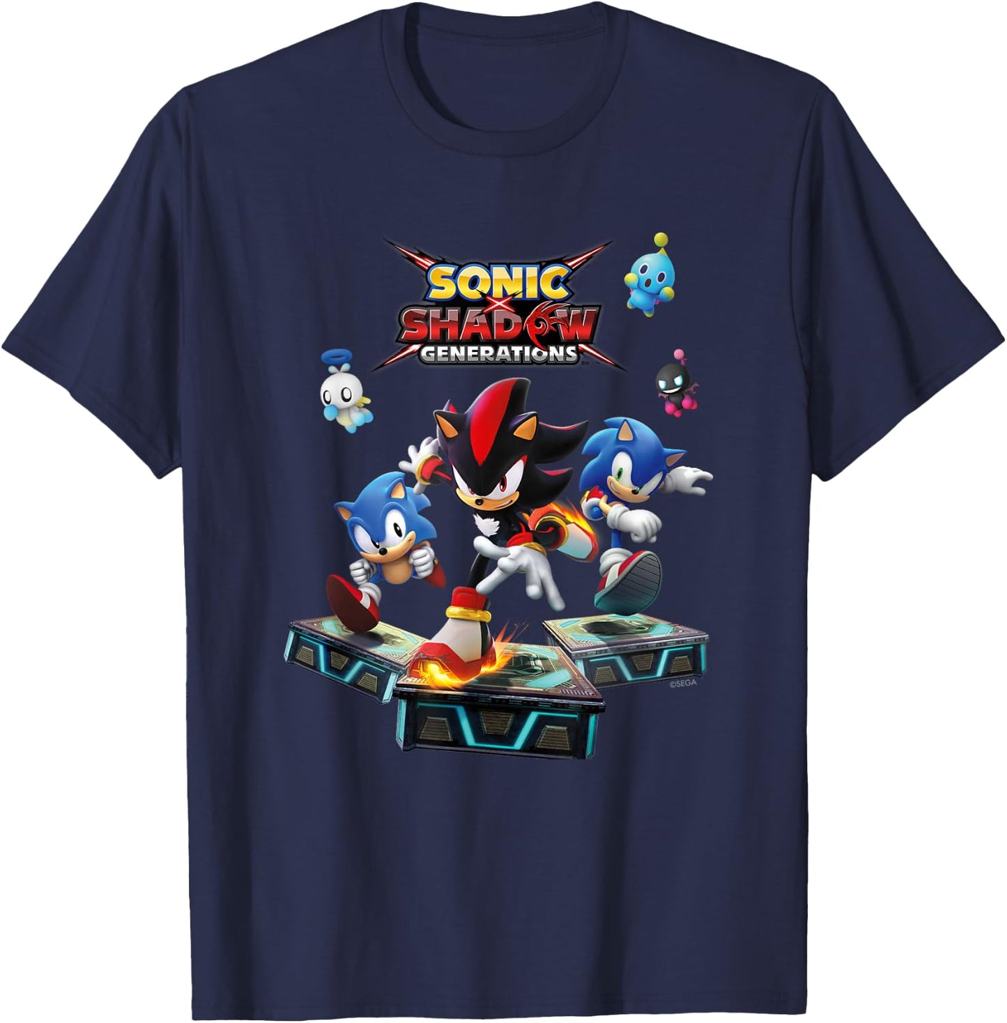 Sonic the Hedgehog, Sonic X Shadow Generations - Key Art T-Shirt - T-Shirt | Navy