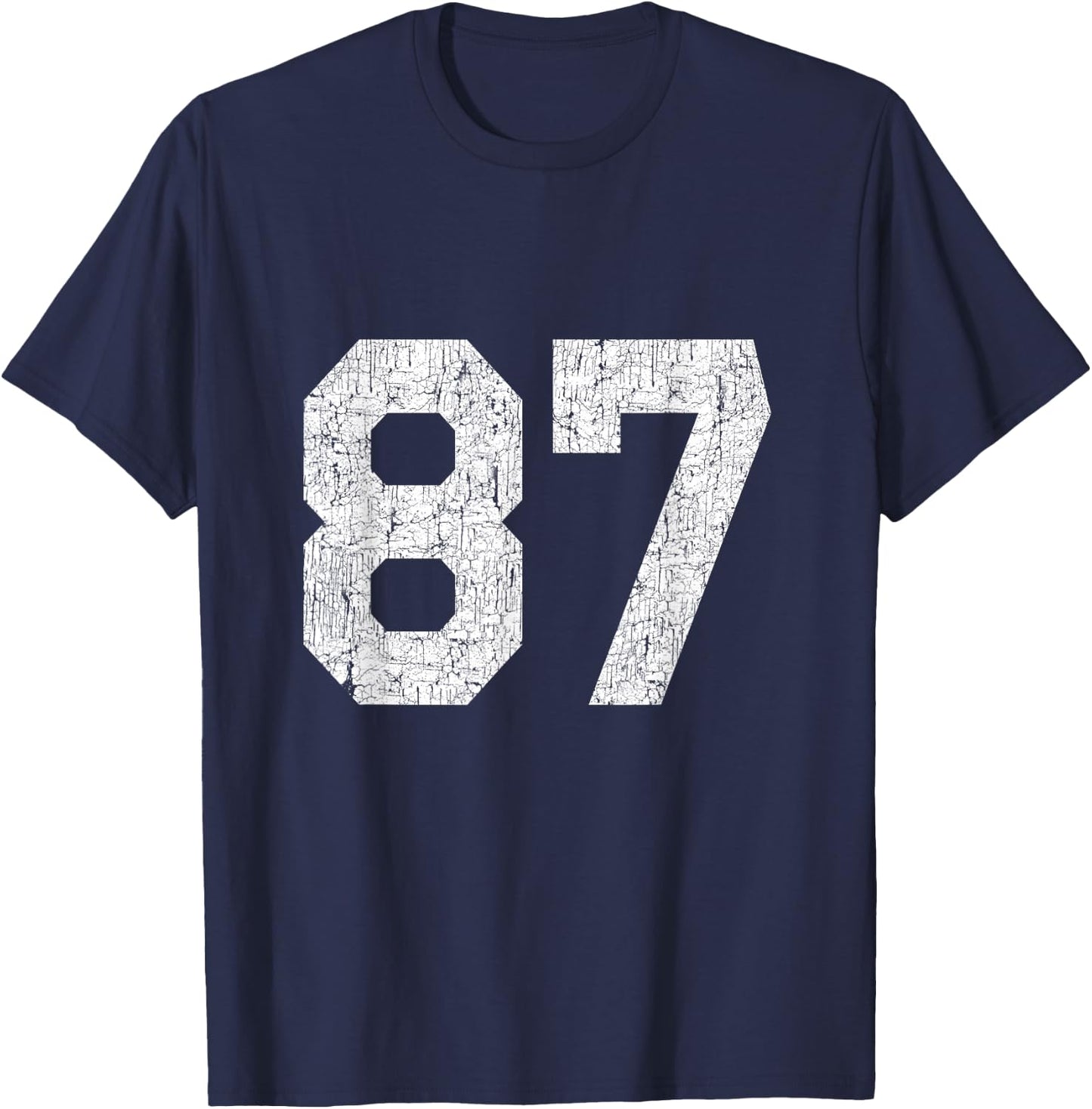 #87 Jersey Uniform Varsity Sports Number, 87th Place T-Shirt - T-Shirt | Navy