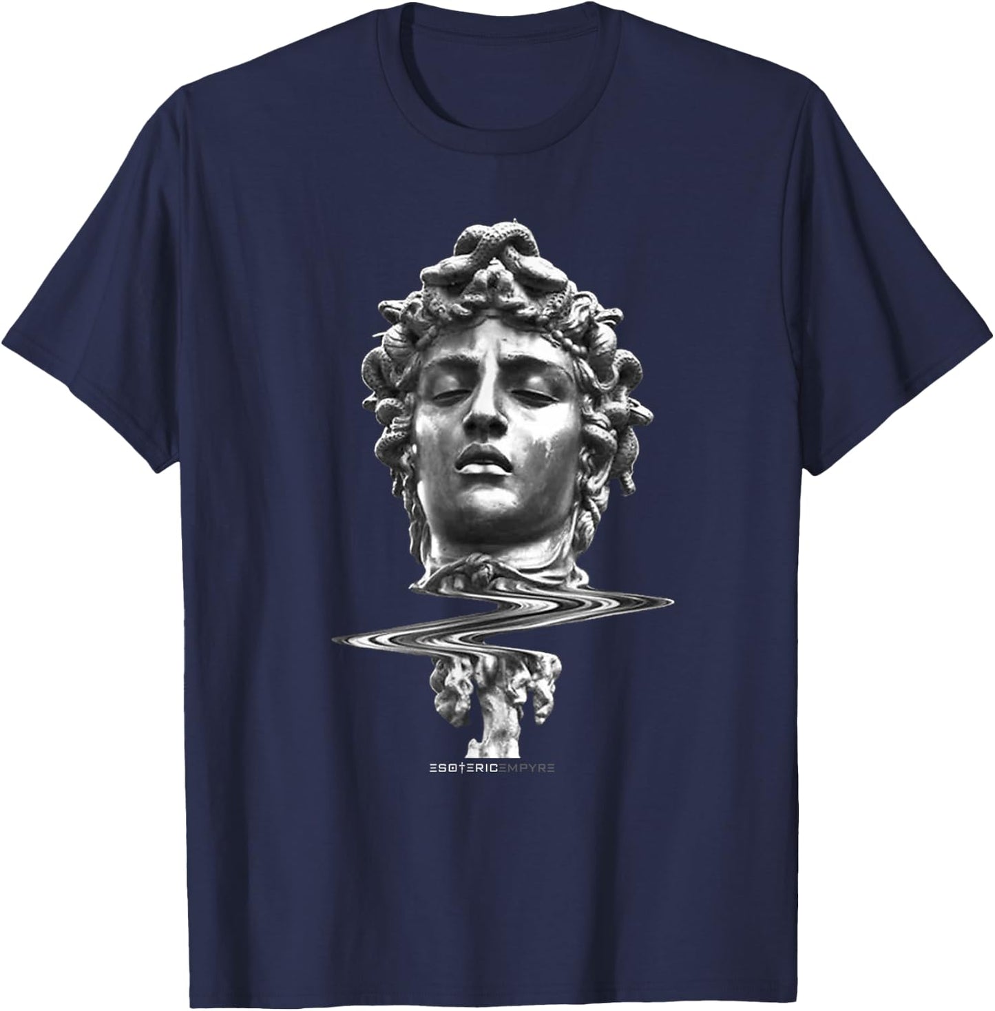 Esoteric Empyre Medusa Greek Mythology - Women's Adults Black Short Sleeve Classic Fit - Small T-Shirt - T-Shirt | Navy