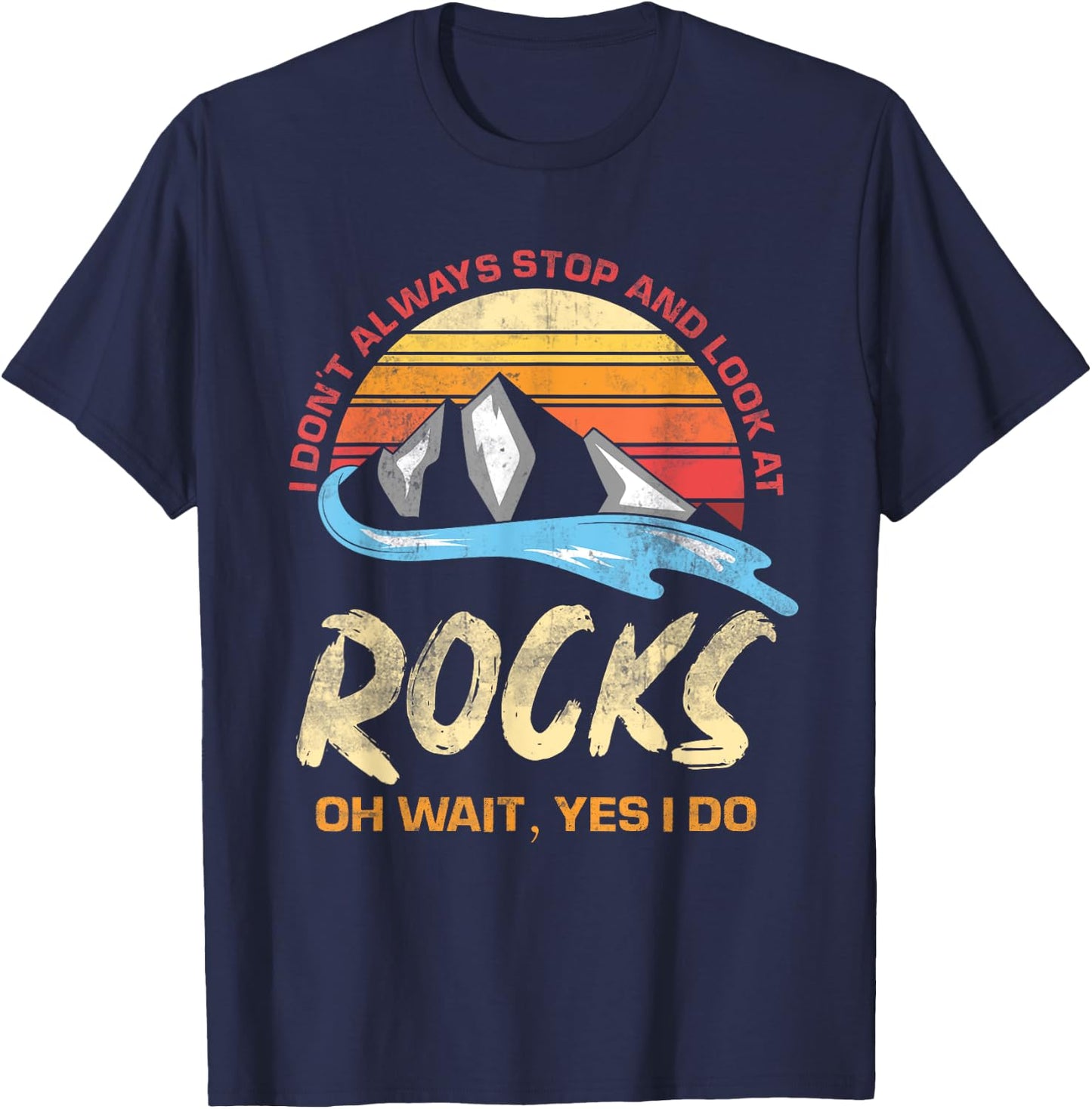 Retro Science Nerd Rock Collector Gift Funny Geology T-Shirt - T-Shirt | Navy