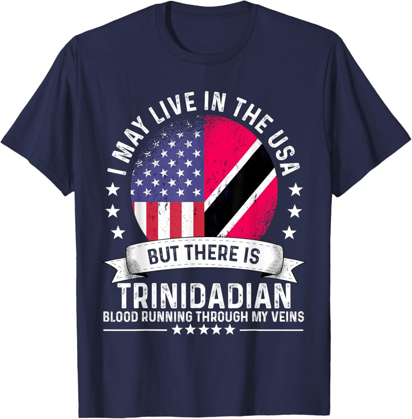 Trinidadian American Patriot Grown Country Trinidad Flag T-Shirt - T-Shirt | Navy
