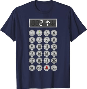 Elevator Buttons Funny Elevator T-Shirt - T-Shirt | Navy