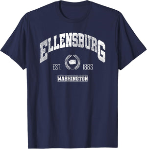 Ellensburg WA | Washington | Vintage Throwback T-Shirt - T-Shirt | Navy