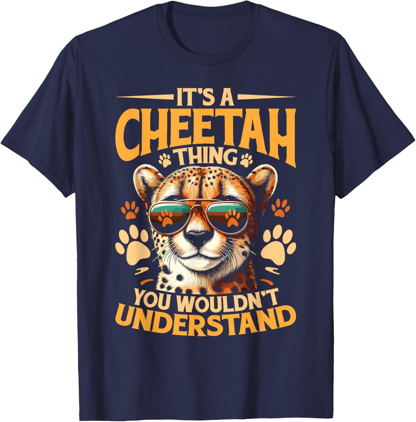 Wild Cat Cheetah Leopard Cheetah Lover Women Kids T-Shirt - T-Shirt | Navy