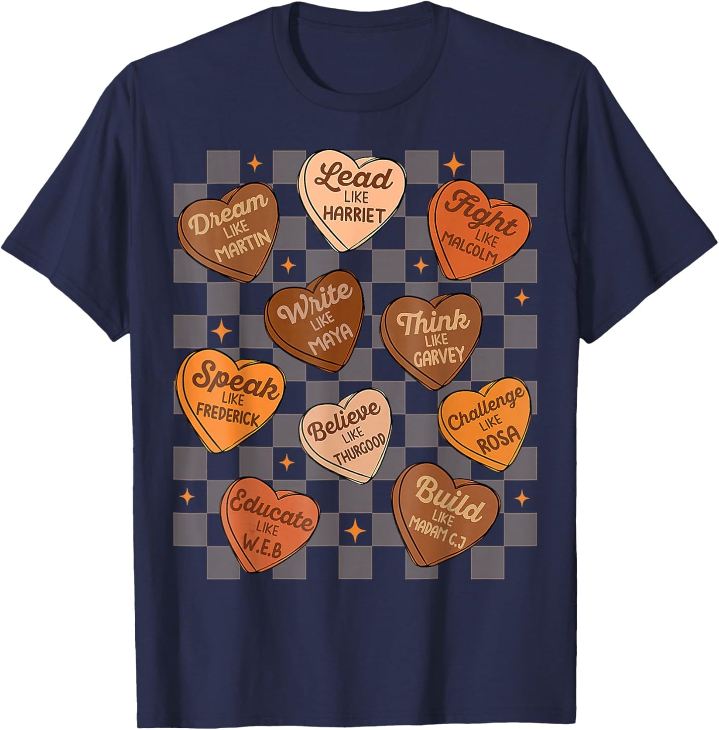 Groovy Black History Month Shirt Women Kids Patrioic T-Shirt - T-Shirt | Navy