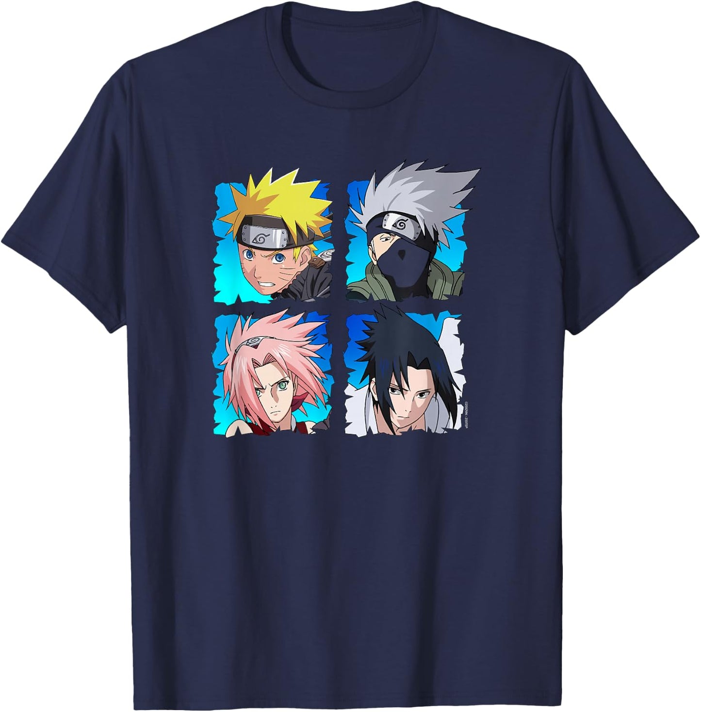 Naruto Shippuden 4 Heads T-Shirt - T-Shirt | Navy