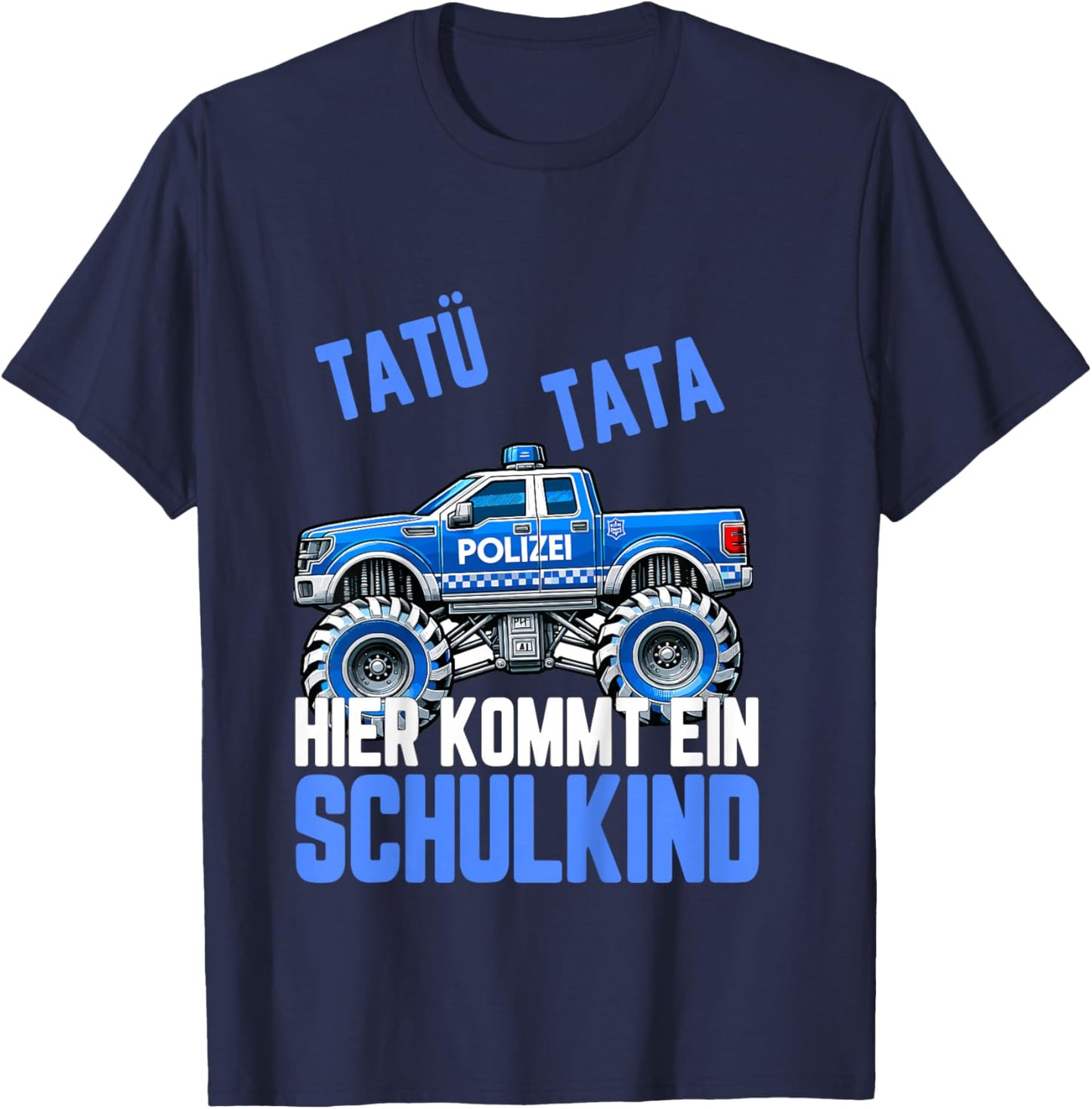 Einschulung Polizei Schulkind 2026 Kinder Junge Schultüte T-Shirt - T-Shirt | Navy