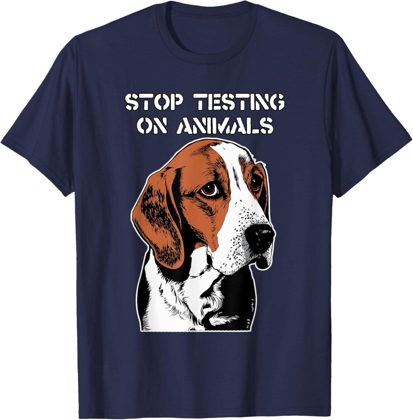 Stop Animal Testing - End Vivisection - Free The Beagles T-Shirt - T-Shirt | Navy