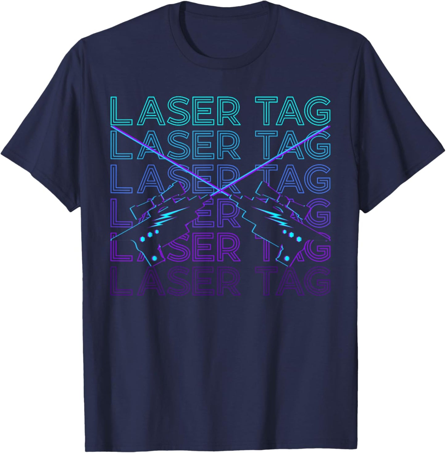 Laser-Tag, Retro T-Shirt - T-Shirt | Navy