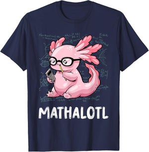 Axolotl Shirt Funny Mathalotl Shirt Cute Mathematic Axolotl T-Shirt - T-Shirt | Navy