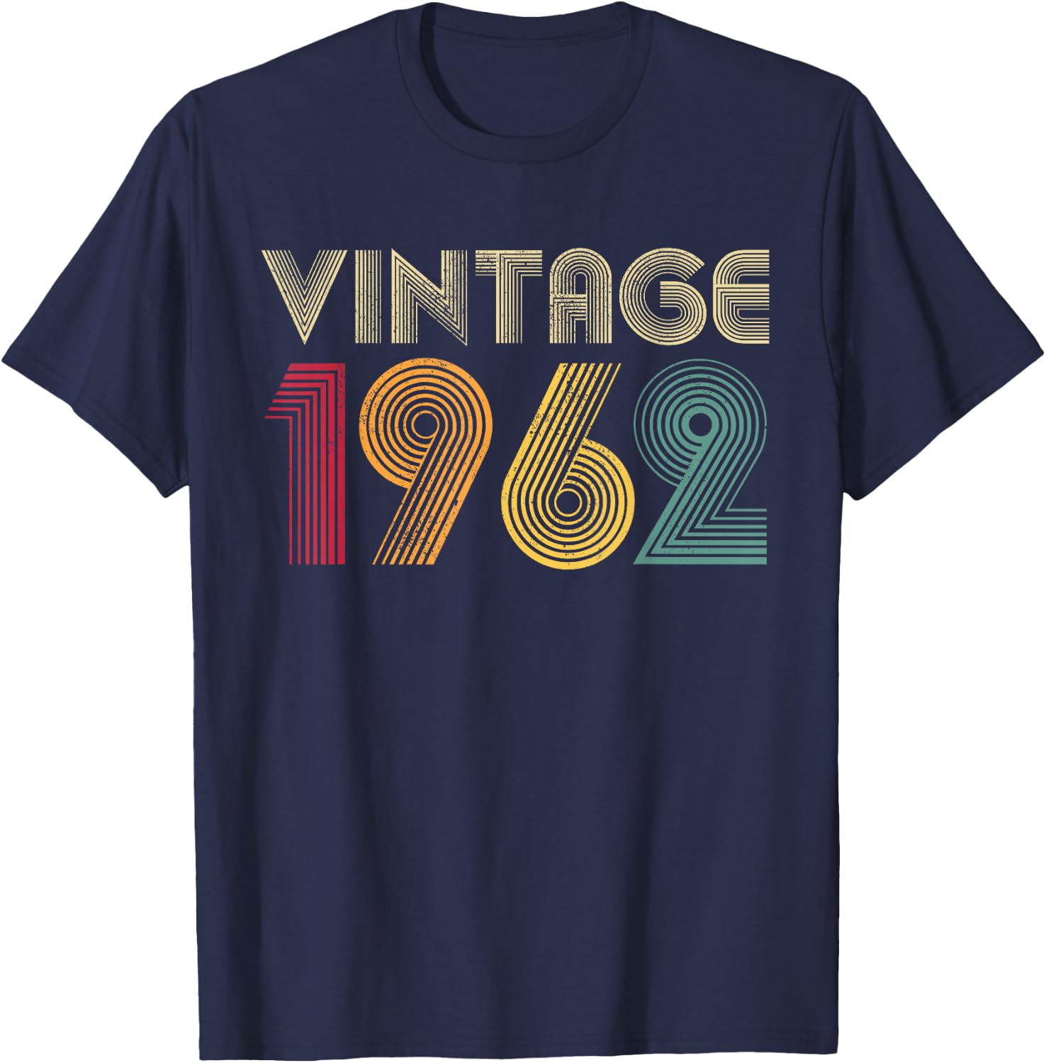 Vintage 1962 64th Birthday Gift 64 Years Old Men Women Retro T-Shirt - T-Shirt | Navy