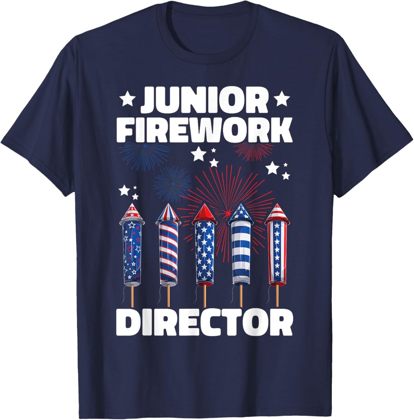 Junior Firework Director Kids American 4th Of July T-Shirt - T-Shirt | Navy